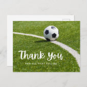 緑で感謝していするサッカーボール ポストカード (正面/裏面)