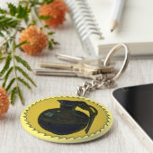 緑で黄色に手榴弾 キーホルダー (側面)