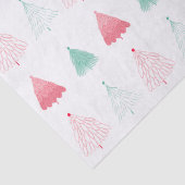 緑とお洒落ピンクの木々のクリスマス 薄葉紙 (詳細)