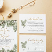 緑とお洒落金ゴールドパインコーン結婚式の情報 エンクロージャーカード