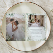 緑とお洒落金ゴールドフラットフェード写真 サンキューカード