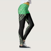 緑ときらきら光る黒のファッションポップ・アートのレギンス レギンス (右)