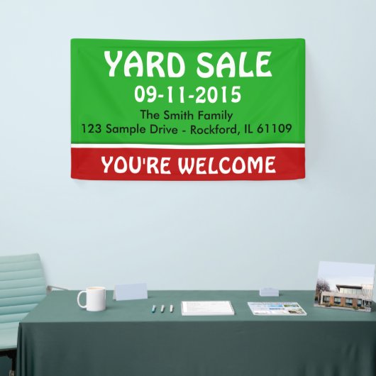 緑とアイディアのみをカラー 横断幕 (トレードショー)