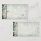 緑とアイボリーのフローラプレイスカード プレイスカード (正面/裏面)