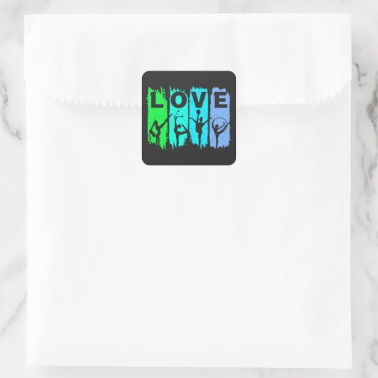 緑とアクアのリズム体操が大好き スクエアシール (バッグ)