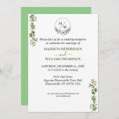 緑とエレガントフローラ結婚披露宴 招待状 (正面/裏面)