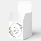 緑とエレガント金ゴールドフローラムスリムのニカ結婚ス フェイバーボックス (オープン)