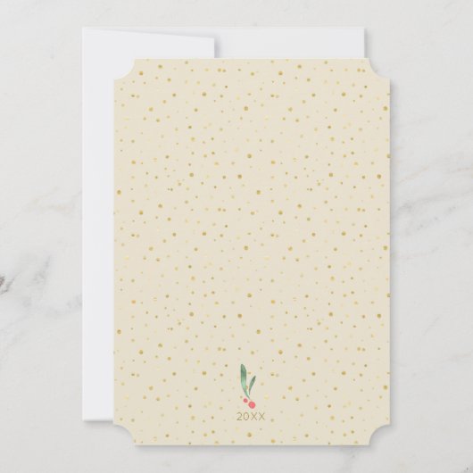 緑とエレガント金ゴールド水色クリスマスパーティー 招待状 (裏面)