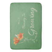 緑とオレンジに美しいが生えている バスマット (正面縦)