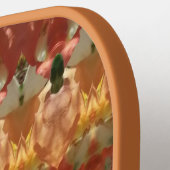 緑とオレンジのイカット3 ピックルボールラケット (左詳細)