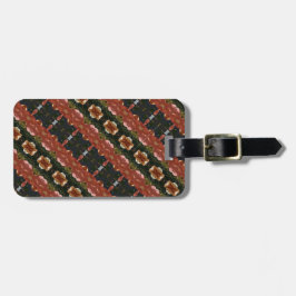 緑とオレンジのイカット6 ラゲッジタグ