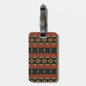 緑とオレンジのイカット6 ラゲッジタグ (裏面縦)