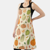 緑とオレンジのカボチャ、シームレスなパターン。 エプロン (インサイチュ)