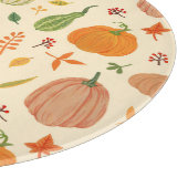 緑とオレンジのカボチャ、シームレスなパターン。 カッティングボード (角)