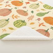 緑とオレンジのカボチャ、シームレスなパターン。 シェルパブランケット (3/4)