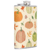 緑とオレンジのカボチャ、シームレスなパターン。 フラスク (右)