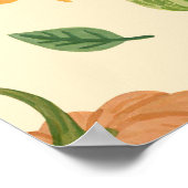 緑とオレンジのカボチャ、シームレスなパターン。 ポスター (角)