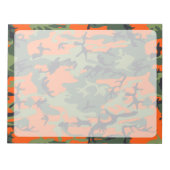 緑とオレンジのカモフラージュ 軍用迷彩柄 ノートパッド (正面)