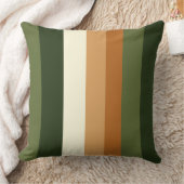 緑とオレンジのストライプ クッション (ブランケット)