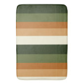 緑とオレンジのストライプ バスマット (正面縦)