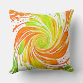 緑とオレンジのスパイラルデザイン クッション (裏面)