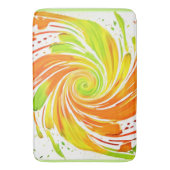 緑とオレンジのスパイラルデザイン バスマット (正面縦)