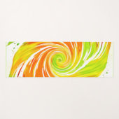緑とオレンジのスパイラルデザイン ヨガマット (正面(横))
