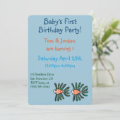 緑とオレンジのツインフィンフィッシュ 招待状 (スタンド正面)