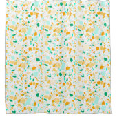 緑とオレンジのテラゾ手作りシャワーカーテン シャワーカーテン (正面)