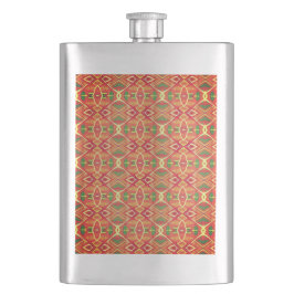 緑とオレンジのパターン フラスク