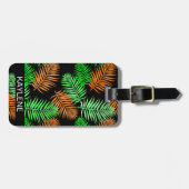 緑とオレンジのパーム離れの荷札 ラゲッジタグ (正面横)