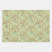 緑とオレンジのラッピング紙フラットシートセット3 ラッピングペーパーシート (正面3)