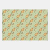 緑とオレンジのラッピング紙フラットシートセット3 ラッピングペーパーシート (正面2)