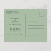 緑とオレンジのワイルドフラワーのフローラ日付を保存 案内ポストカード (裏面)