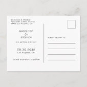 緑とオレンジのワイルドフラワーのフローラ日付を保存 案内ポストカード (裏面)