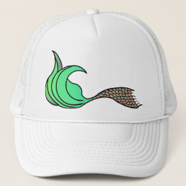 緑とオレンジの人魚の尾 キャップ