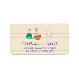 緑とオレンジの化学結婚の住所 シール