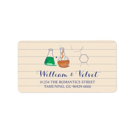 緑とオレンジの化学結婚の住所 シール (正面)
