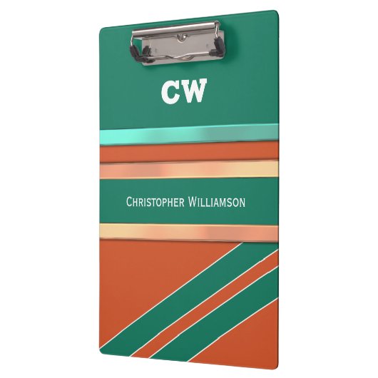 緑とオレンジの名前の追加イニシャル事務所 クリップボード (左)