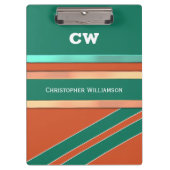 緑とオレンジの名前の追加イニシャル事務所 クリップボード (正面)