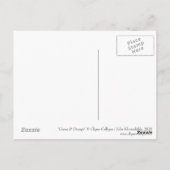 緑とオレンジの夏のワイルドフラワー絵画のフローラ ポストカード (裏面)