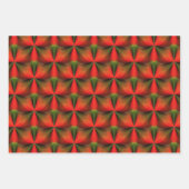 緑とオレンジの抽象芸術パターン ラッピングペーパーシート (正面)