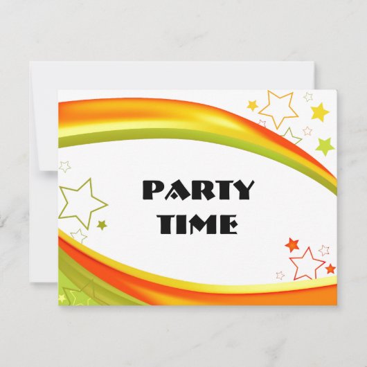 緑とオレンジの星 招待状 (正面)