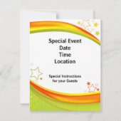 緑とオレンジの星 招待状 (裏面)