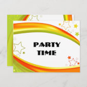 緑とオレンジの星 招待状 (正面/裏面)