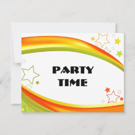 緑とオレンジの星 招待状