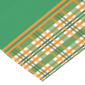 緑とオレンジの格子柄 ショートテーブルランナー (コーナー)