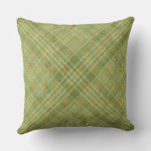 緑とオレンジの格子模様の色合い クッション (裏面)