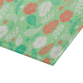 緑とオレンジの熱帯の葉のパターン カッティングボード (角)