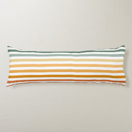 緑とオレンジの色合いストライプ水玉模様 ボディピロー